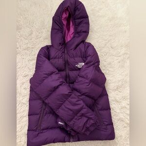Reversible girls North Face down jacket